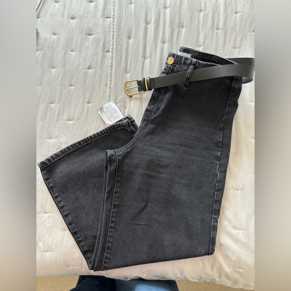 Zara Black Flare Wide-Leg Jeans